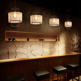 Modern Rattan Aru Drop Pendant Light Handwoven Woven Webbing Ceiling Hanging Lamp