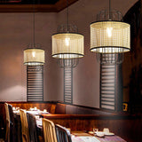 Modern Rattan Aru Drop Pendant Light Handwoven Woven Webbing Ceiling Hanging Lamp