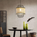 Modern Rattan Aru Drop Pendant Light Handwoven Woven Webbing Ceiling Hanging Lamp