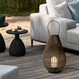 Modern Rattan Garden Lantern Waterproof Outdoor Floor Light for Patio and Landscape