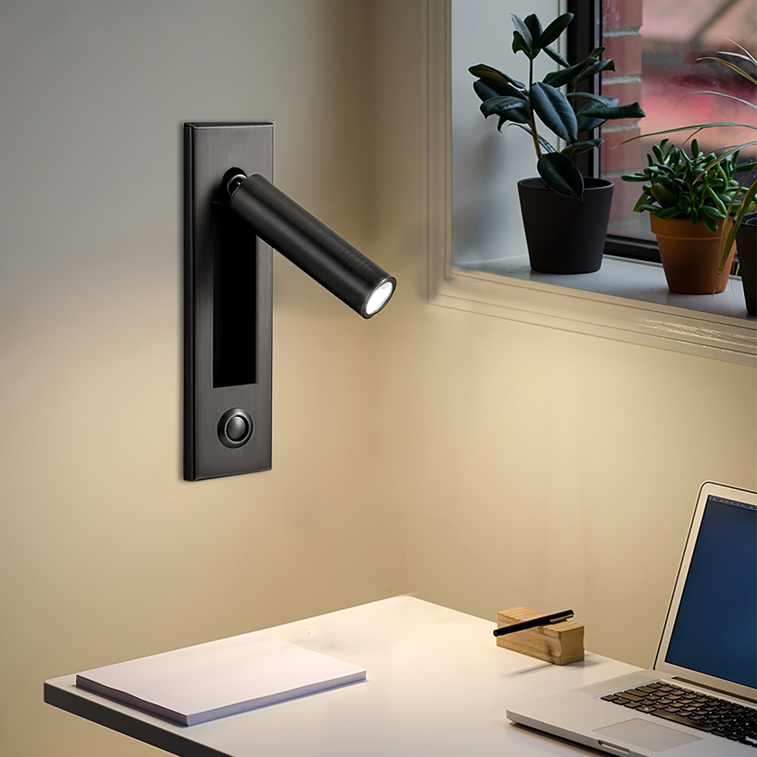 Modern Recessed LED Bedside Reading Wall Sconce Set of 2 Adjustable Swivel Light