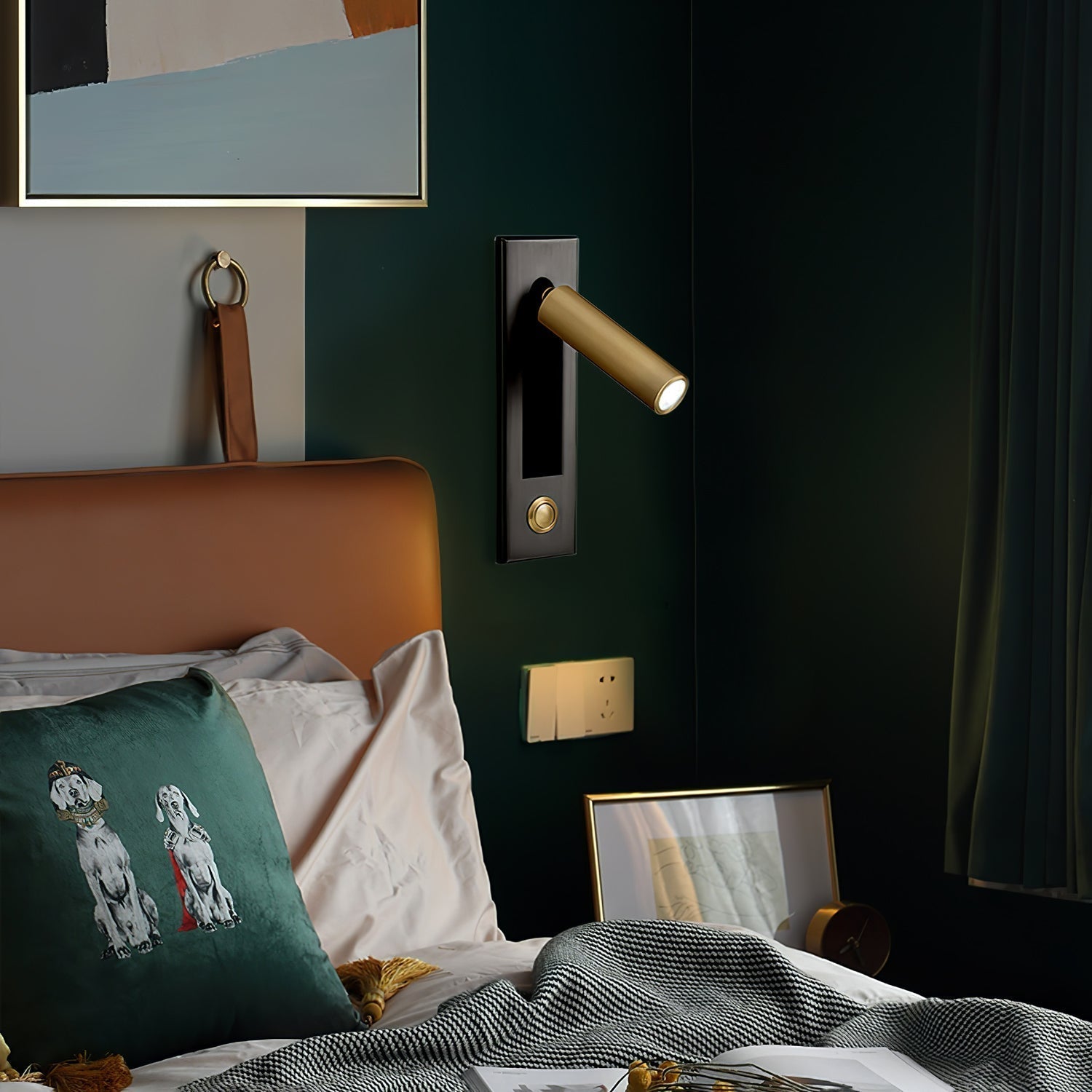 Modern Recessed LED Bedside Reading Wall Sconce Set of 2 Adjustable Swivel Light