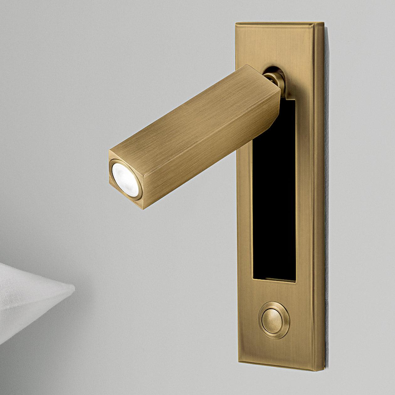 Modern Recessed LED Bedside Reading Wall Sconce Set of 2 Adjustable Swivel Light