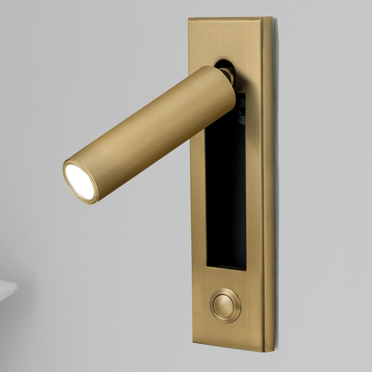 Modern Recessed LED Bedside Reading Wall Sconce Set of 2 Adjustable Swivel Light