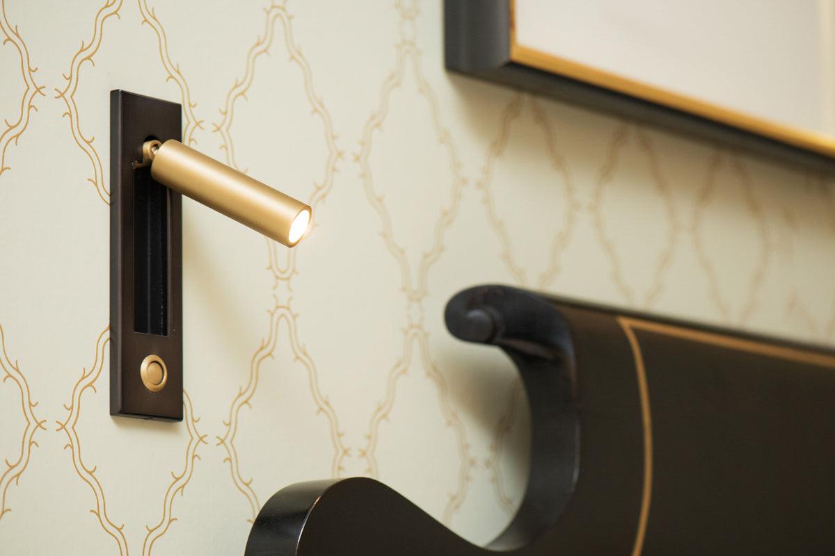 Modern Recessed LED Bedside Reading Wall Sconce Set of 2 Adjustable Swivel Light