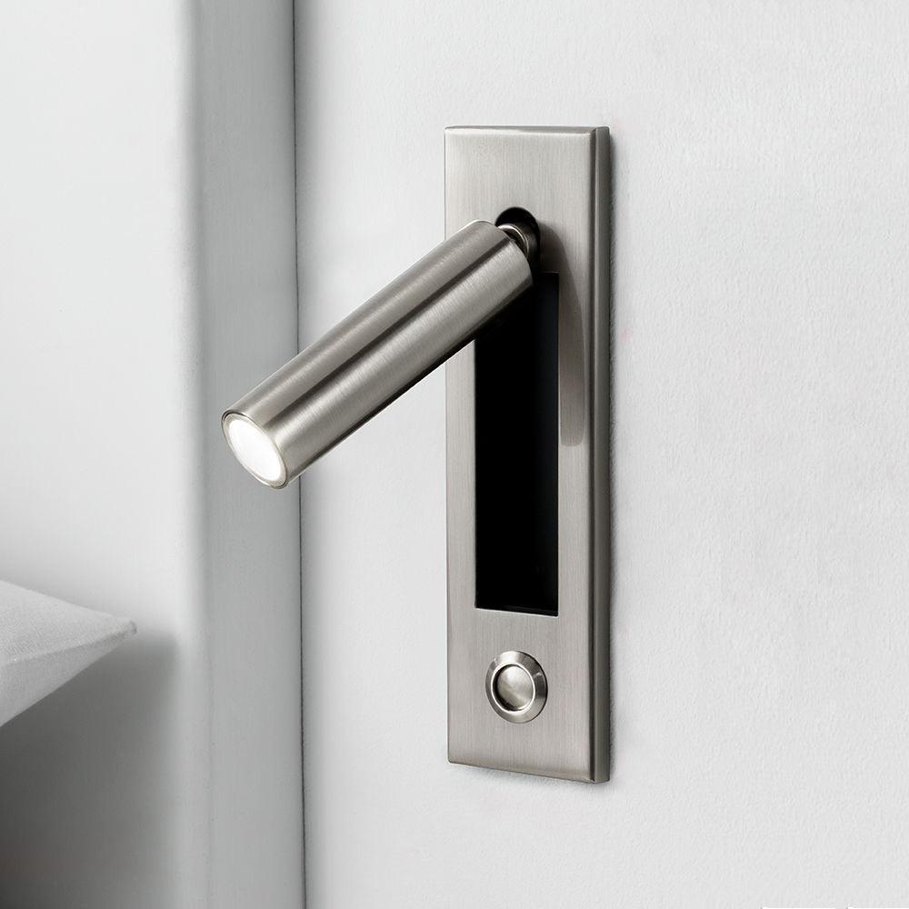 Modern Recessed LED Bedside Reading Wall Sconce Set of 2 Adjustable Swivel Light