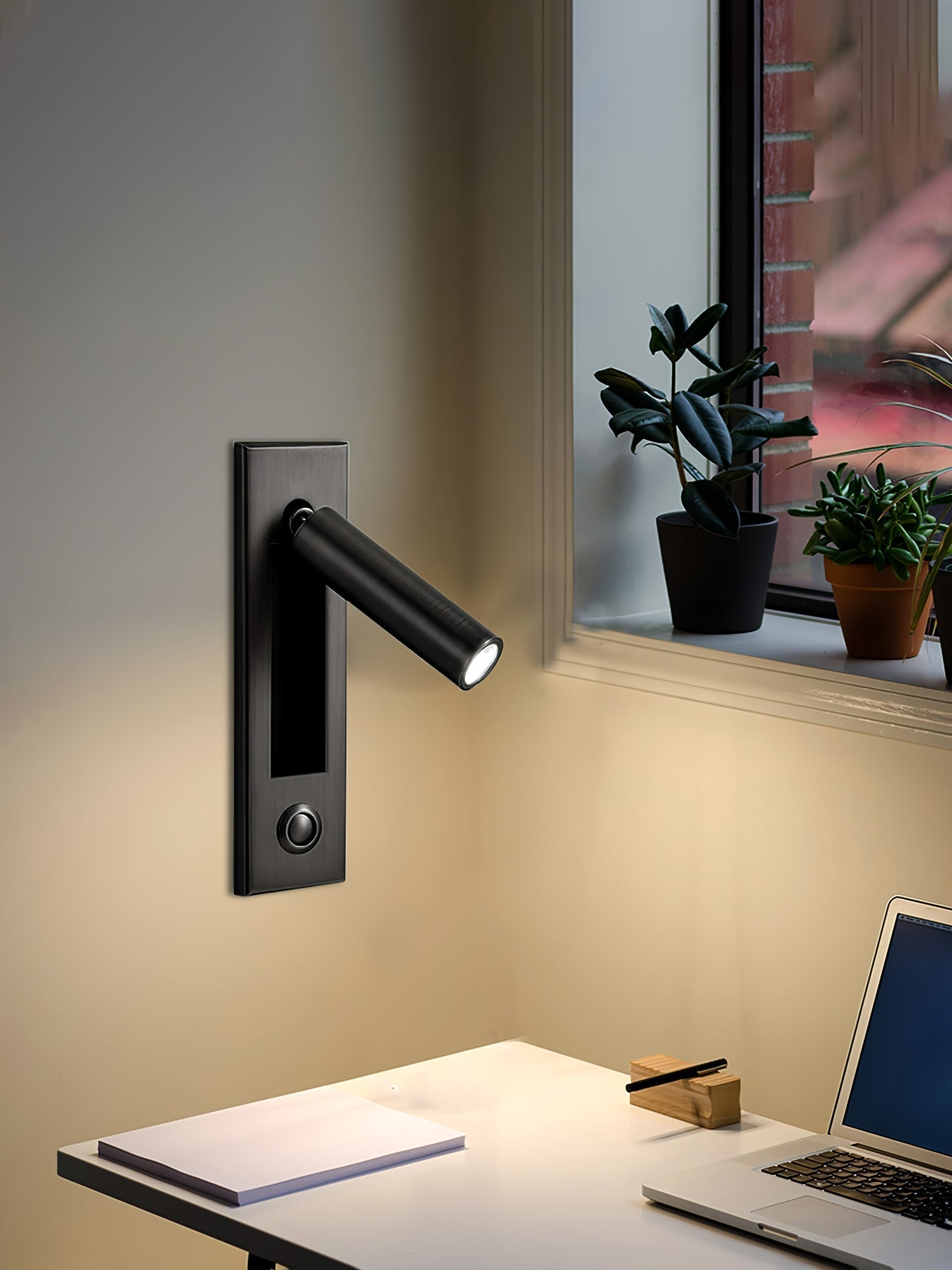 Modern Recessed LED Bedside Reading Wall Sconce Set of 2 Adjustable Swivel Light