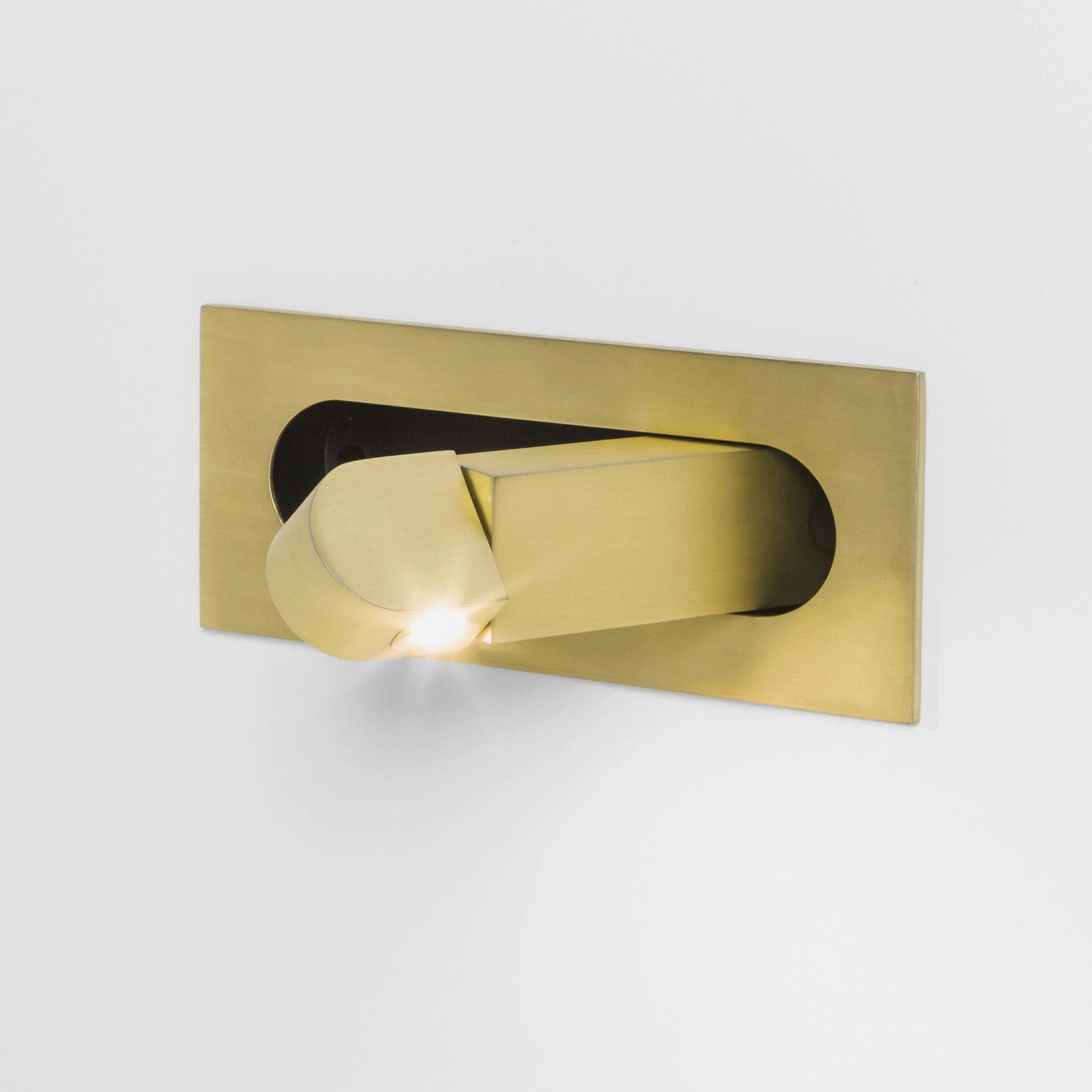 Modern Recessed LED Bedside Wall Sconce with Adjustable Reading Light and Push Button Mechanism