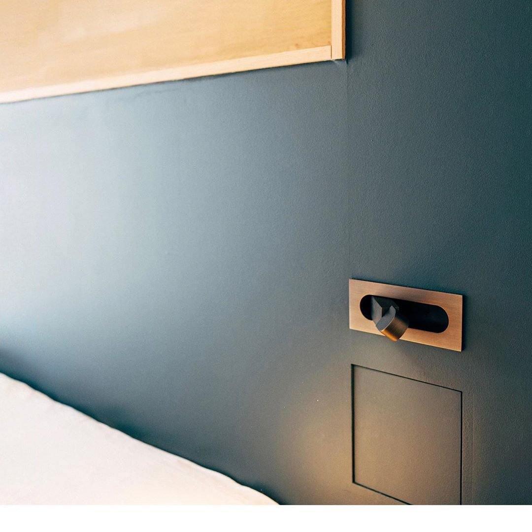 Modern Recessed LED Bedside Wall Sconce with Adjustable Reading Light and Push Button Mechanism
