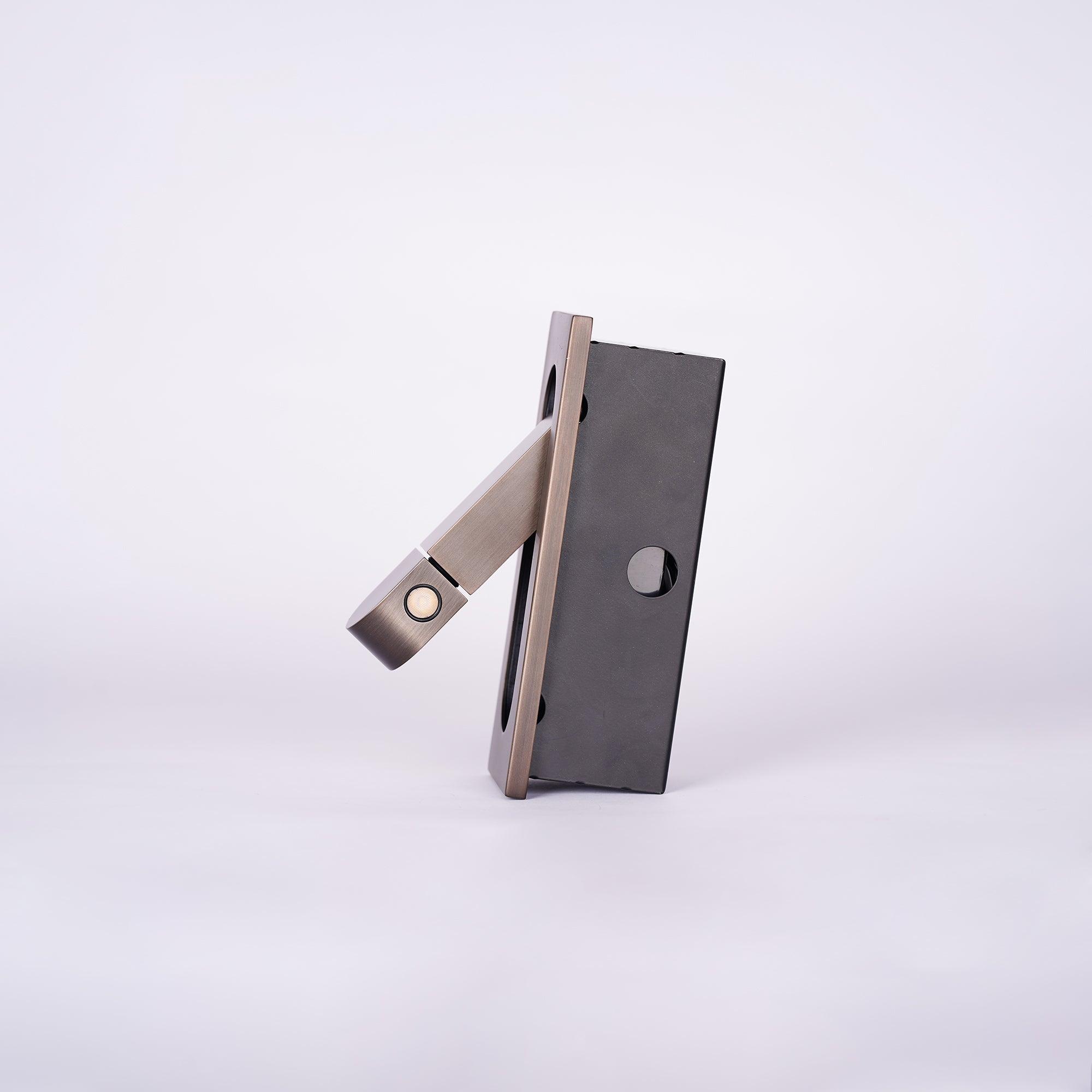 Modern Recessed LED Bedside Wall Sconce with Adjustable Reading Light and Push Button Mechanism