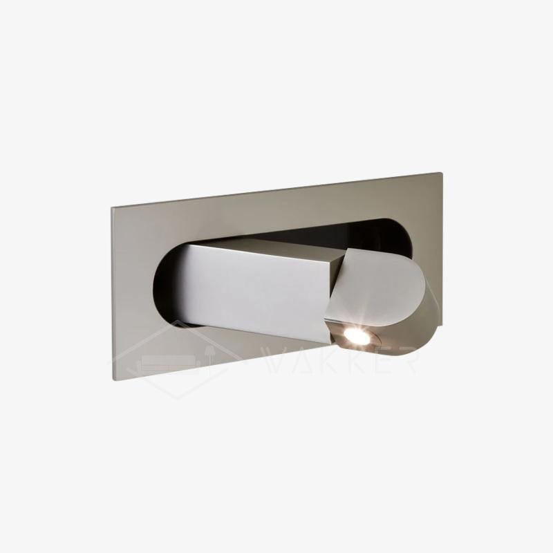 Modern Recessed LED Bedside Wall Sconce with Adjustable Reading Light and Push Button Mechanism
