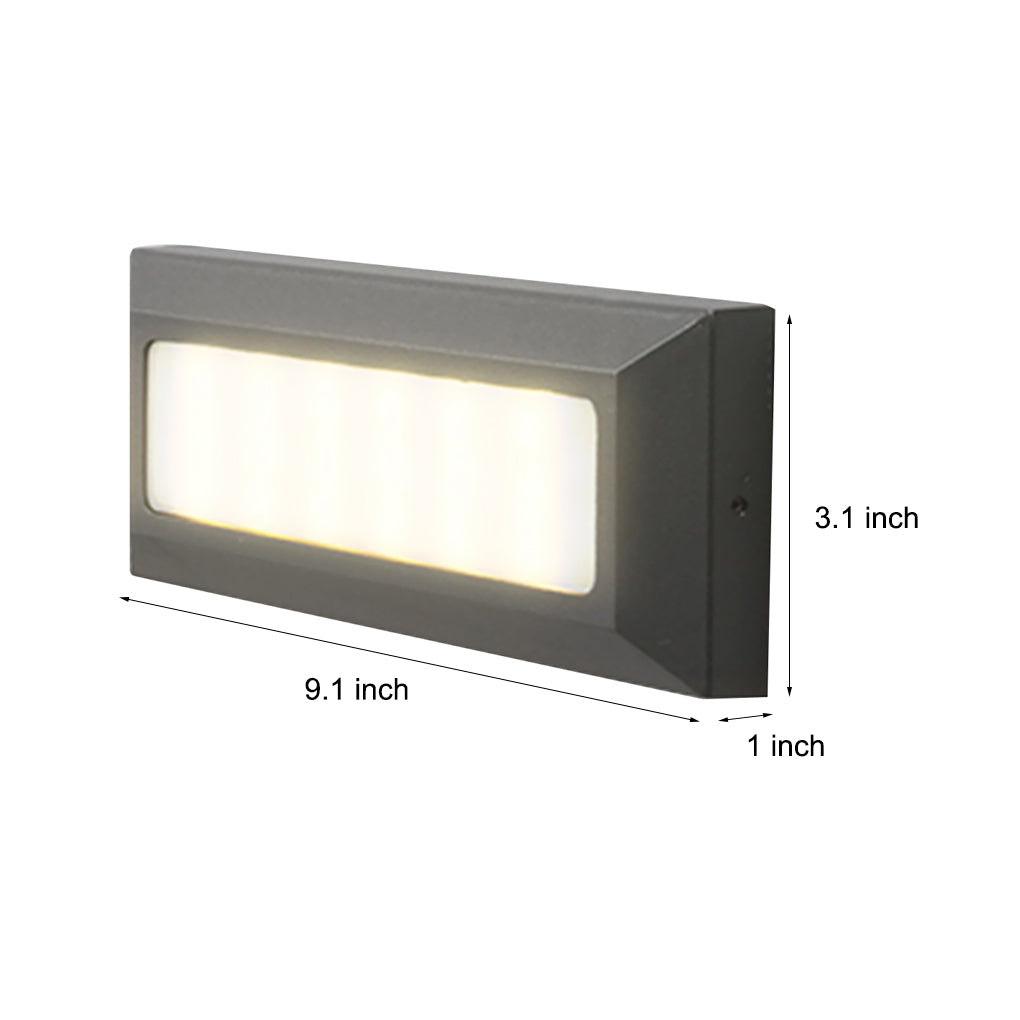 Modern Recessed Outdoor LED Step Lighting 9W Waterproof IP54 Stair and Path Lights for Exterior Deck and Walkway