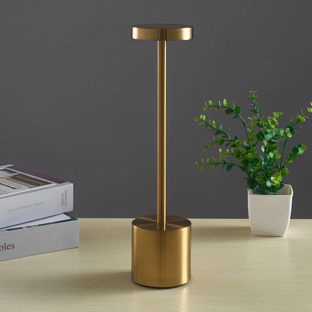 Modern Rechargeable LED Rod Table Lamp Cordless Bedside Desk Light with Touch Sensor