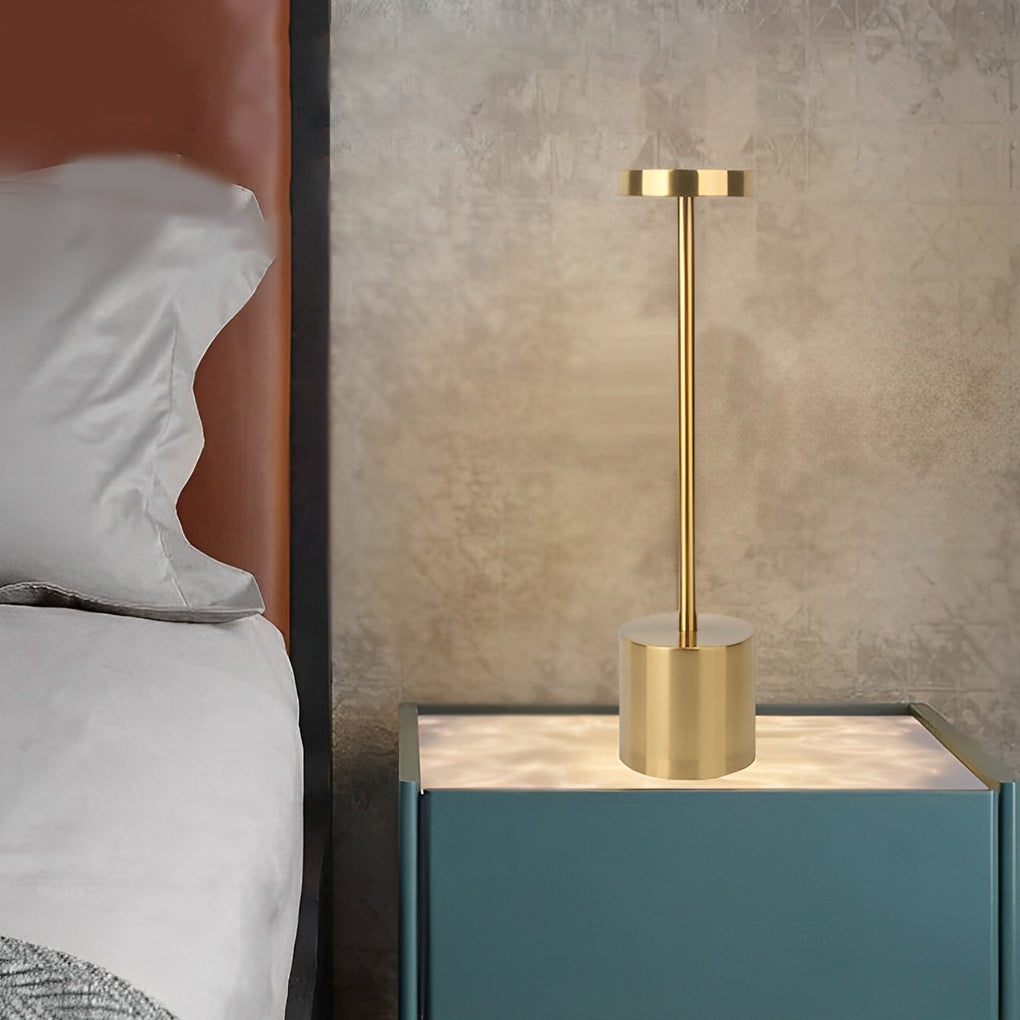 Modern Rechargeable LED Rod Table Lamp Cordless Bedside Desk Light with Touch Sensor