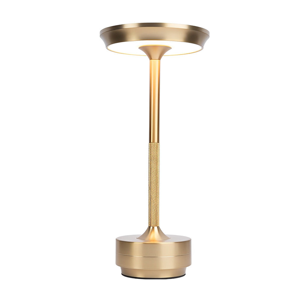 Modern Rechargeable LED UFO Table Lamp Cordless Metal Slender Desk Light for Bedroom