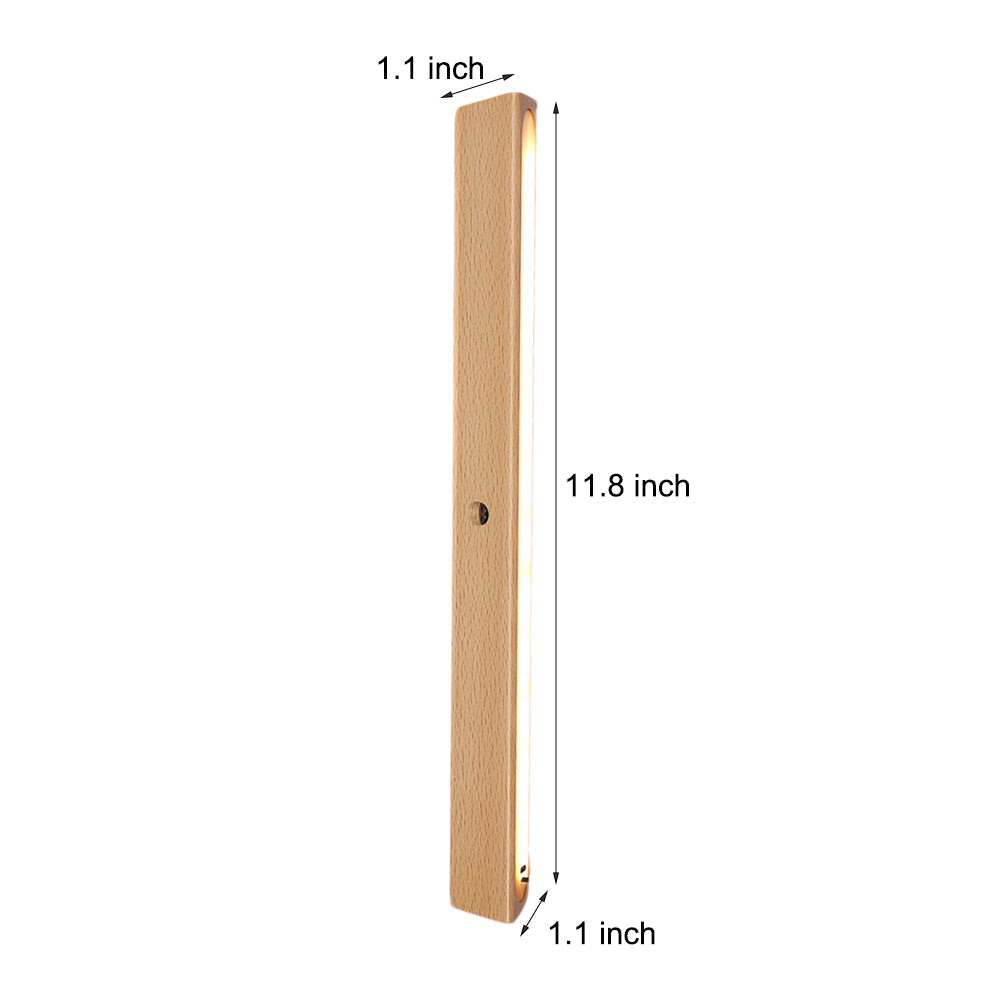 Modern Rechargeable Wood LED Motion Sensor Cabinet Light for Wardrobe and Closet