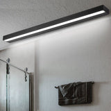 Modern Rectangle LED Bathroom Vanity Light with Downlight for Mirror Lighting in Silver or Black Finish