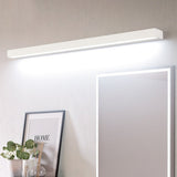 Modern Rectangle LED Bathroom Vanity Light with Downlight for Mirror Lighting in Silver or Black Finish