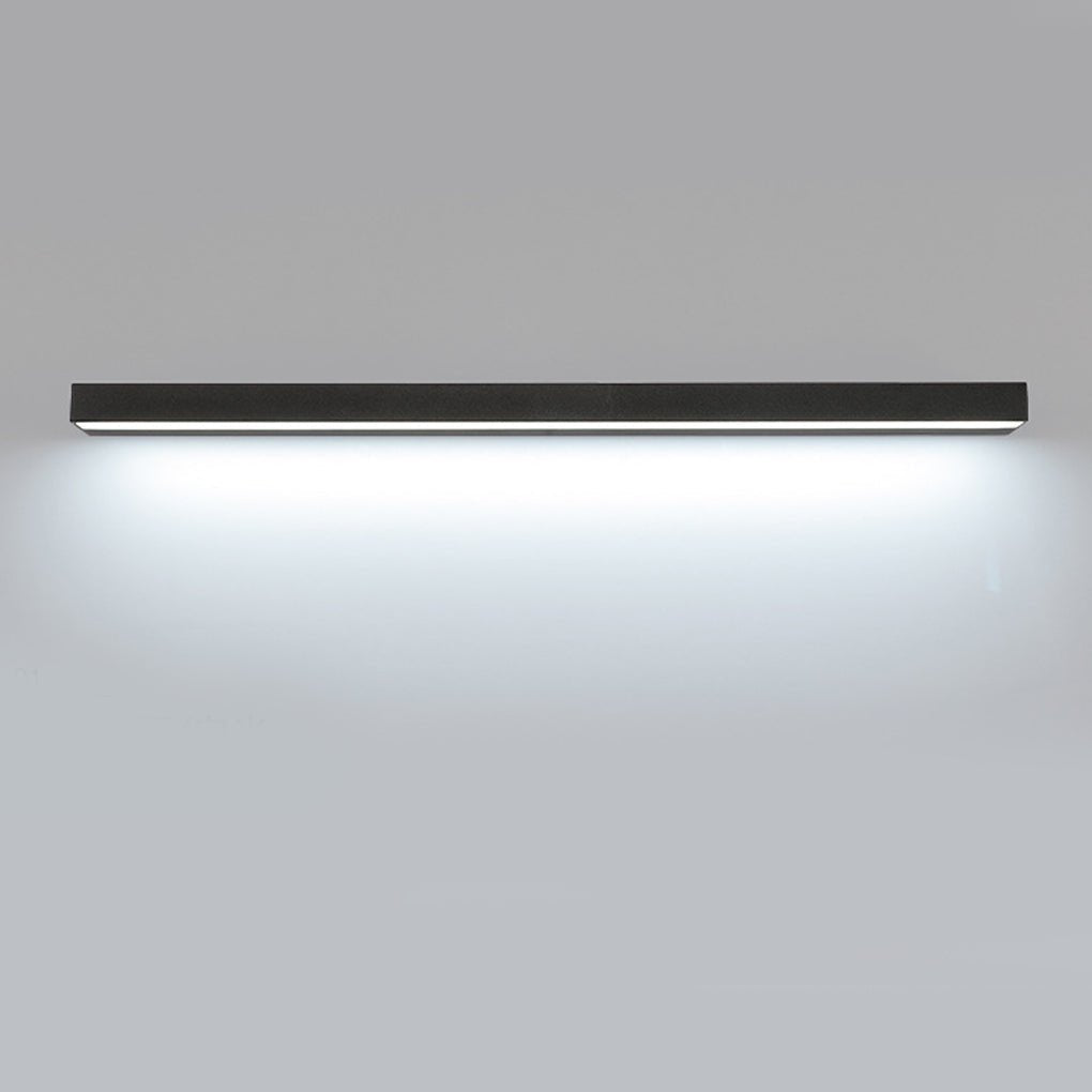Modern Rectangle LED Bathroom Vanity Light with Downlight for Mirror Lighting in Silver or Black Finish