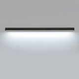 Modern Rectangle LED Bathroom Vanity Light with Downlight for Mirror Lighting in Silver or Black Finish