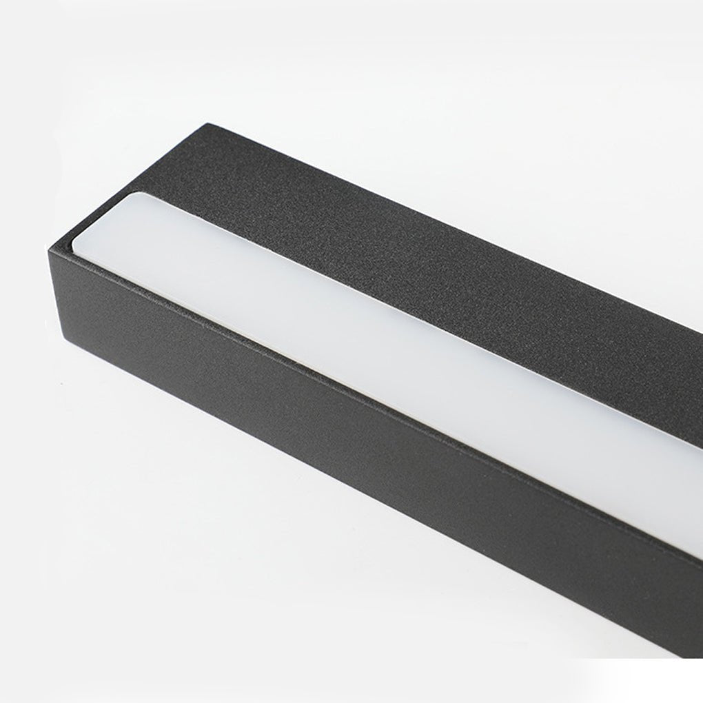 Modern Rectangle LED Bathroom Vanity Light with Downlight for Mirror Lighting in Silver or Black Finish