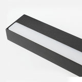 Modern Rectangle LED Bathroom Vanity Light with Downlight for Mirror Lighting in Silver or Black Finish