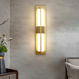 Modern Rectangular Alabaster Wall Sconce Brass Indoor LED Vanity Light Fixture