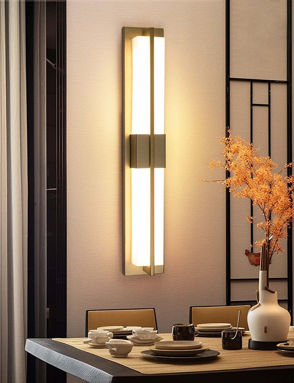 Modern Rectangular Alabaster Wall Sconce Brass Indoor LED Vanity Light Fixture