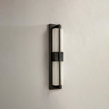 Modern Rectangular Alabaster Wall Sconce Brass Indoor LED Vanity Light Fixture