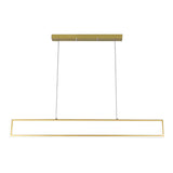 Modern Rectangular Frame LED Pendant Light Minimalist Hanging Chandelier for Dining Room