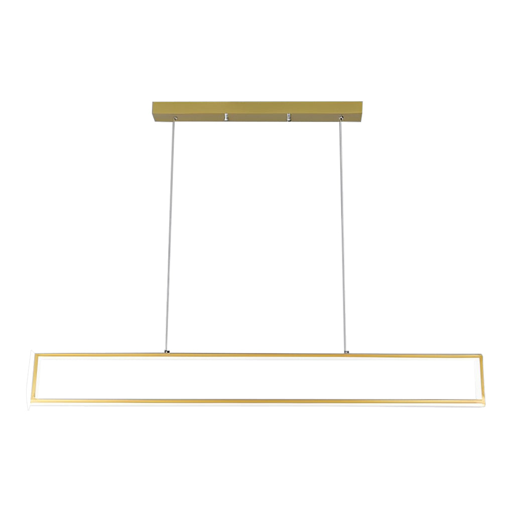 Modern Rectangular Frame LED Pendant Light Minimalist Hanging Chandelier for Dining Room