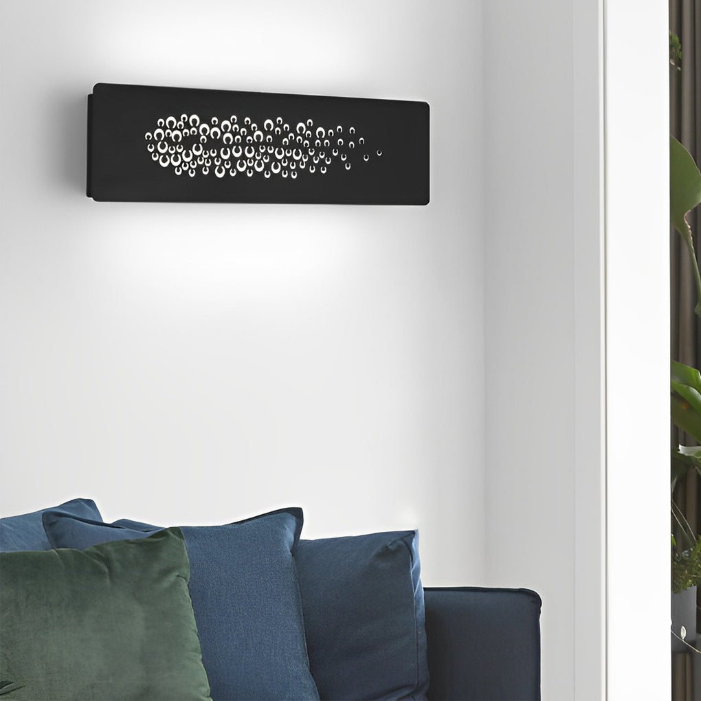 Modern Rectangular Hollow LED Wall Sconce Lighting for Bedroom and Corridors