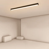 Modern Rectangular LED Flush Mount Ceiling Light Minimalist Linear Lighting in Black or White