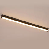 Modern Rectangular LED Flush Mount Ceiling Light Minimalist Linear Lighting in Black or White