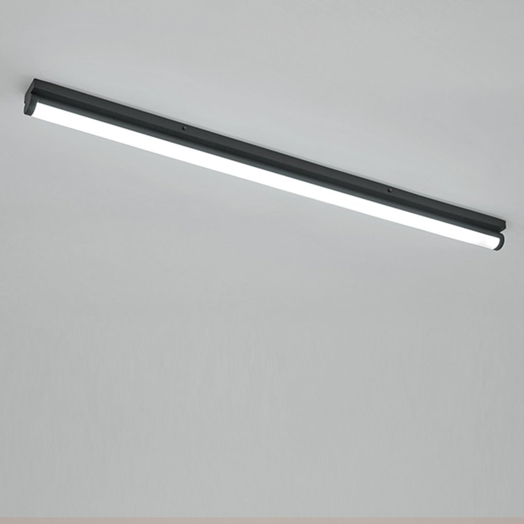 Modern Rectangular LED Flush Mount Ceiling Light Minimalist Linear Lighting in Black or White