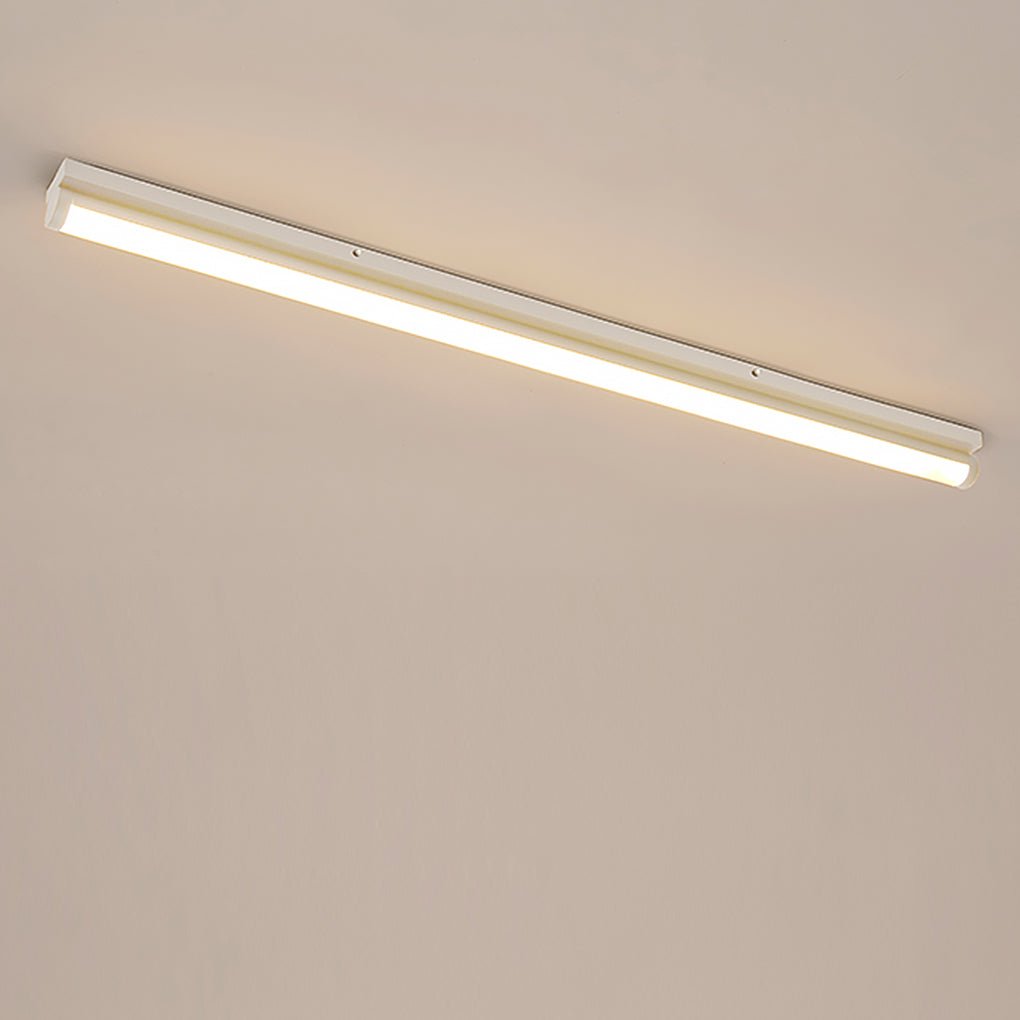 Modern Rectangular LED Flush Mount Ceiling Light Minimalist Linear Lighting in Black or White