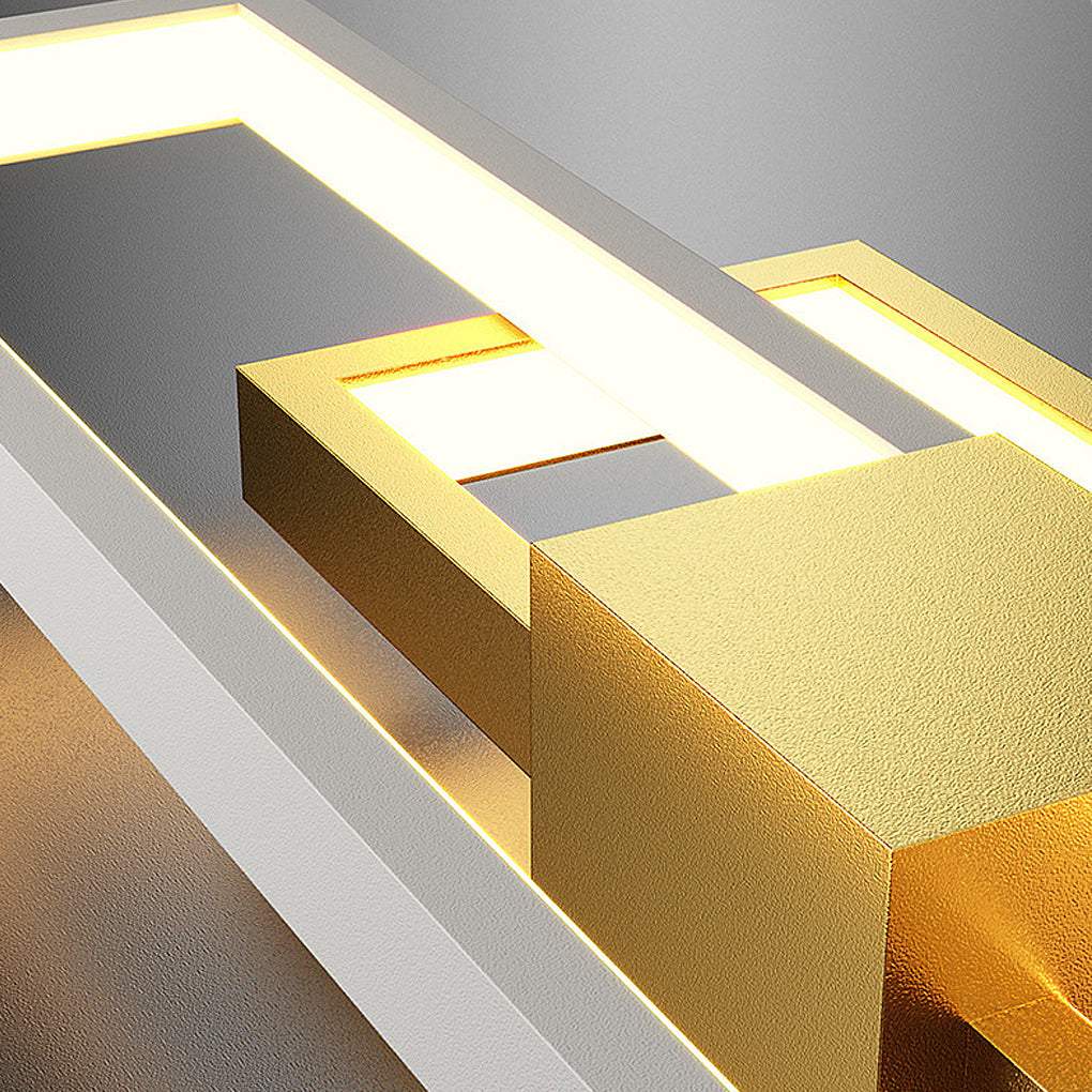 Modern Rectangular LED Indoor Wall Sconce Nordic Style Three Color Lighting Fixture