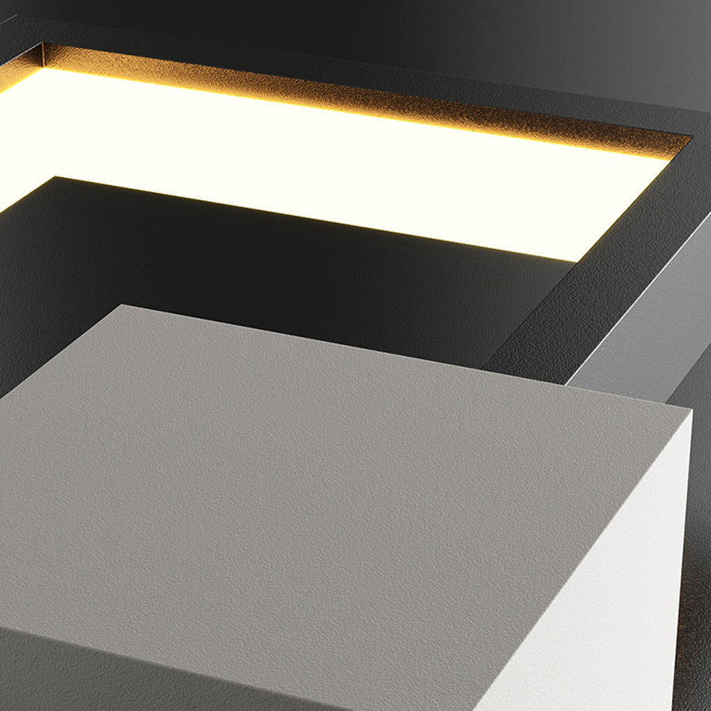 Modern Rectangular LED Indoor Wall Sconce Nordic Style Three Color Lighting Fixture