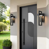 Modern Rectangular LED Outdoor Wall Lamp Waterproof Exterior Sconce in Matte Black Finish