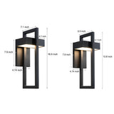Modern Rectangular LED Outdoor Wall Lamp Waterproof Exterior Sconce in Matte Black Finish