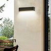 Modern Rectangular LED Outdoor Wall Sconce in Matte Black Waterproof Porch Light