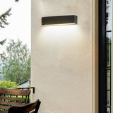 Modern Rectangular LED Outdoor Wall Sconce in Matte Black Waterproof Porch Light