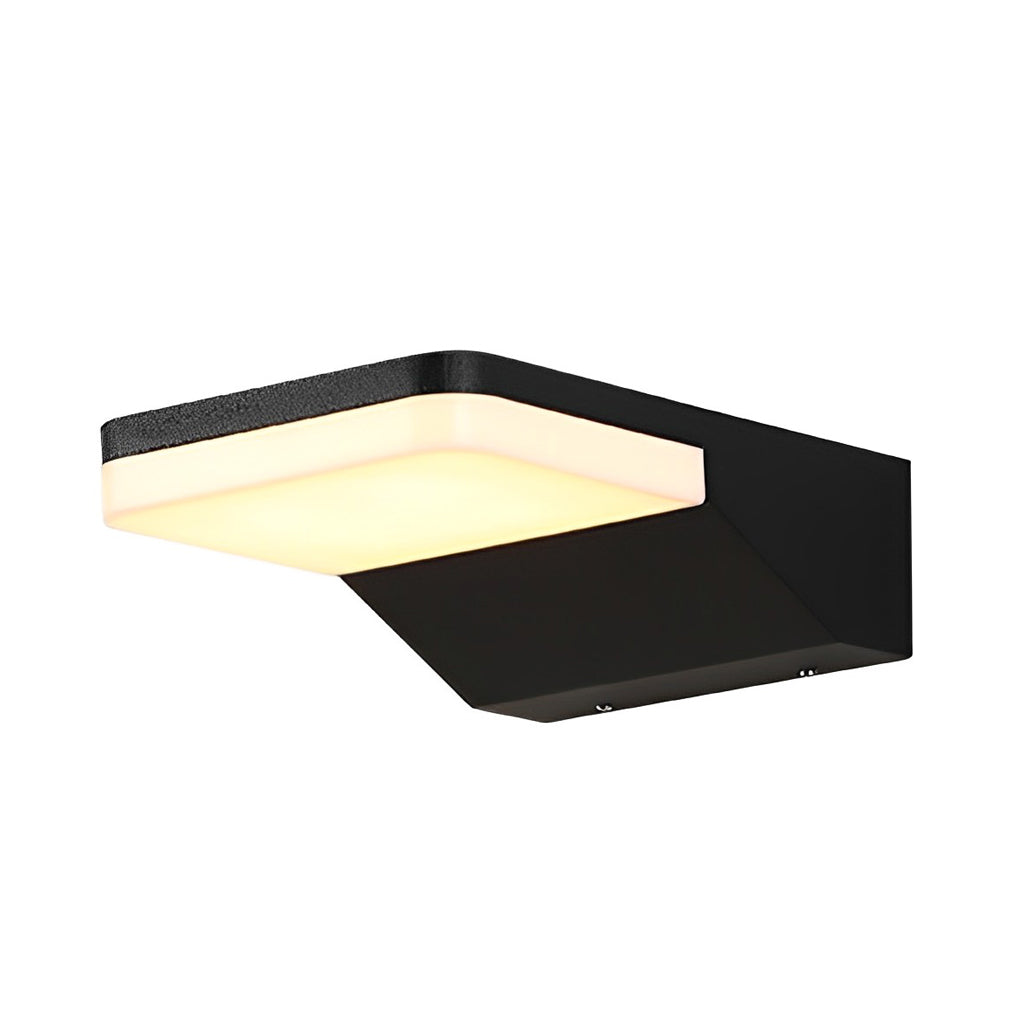 Modern Rectangular LED Outdoor Wall Sconce IP65 Waterproof Aluminum Exterior Porch Light in Black