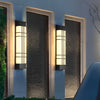 Modern Rectangular LED Outdoor Wall Sconce Waterproof Black Exterior Light Fixture for Yard and Villa