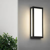 Modern Rectangular LED Outdoor Wall Sconce Waterproof Black Exterior Porch Light for Garden and Patio
