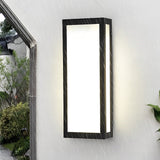 Modern Rectangular LED Outdoor Wall Sconce Waterproof Black Exterior Porch Light for Garden and Patio