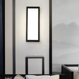 Modern Rectangular LED Outdoor Wall Sconce Waterproof Black Exterior Porch Light for Garden and Patio