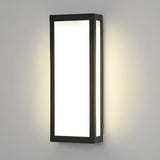 Modern Rectangular LED Outdoor Wall Sconce Waterproof Black Exterior Porch Light for Garden and Patio