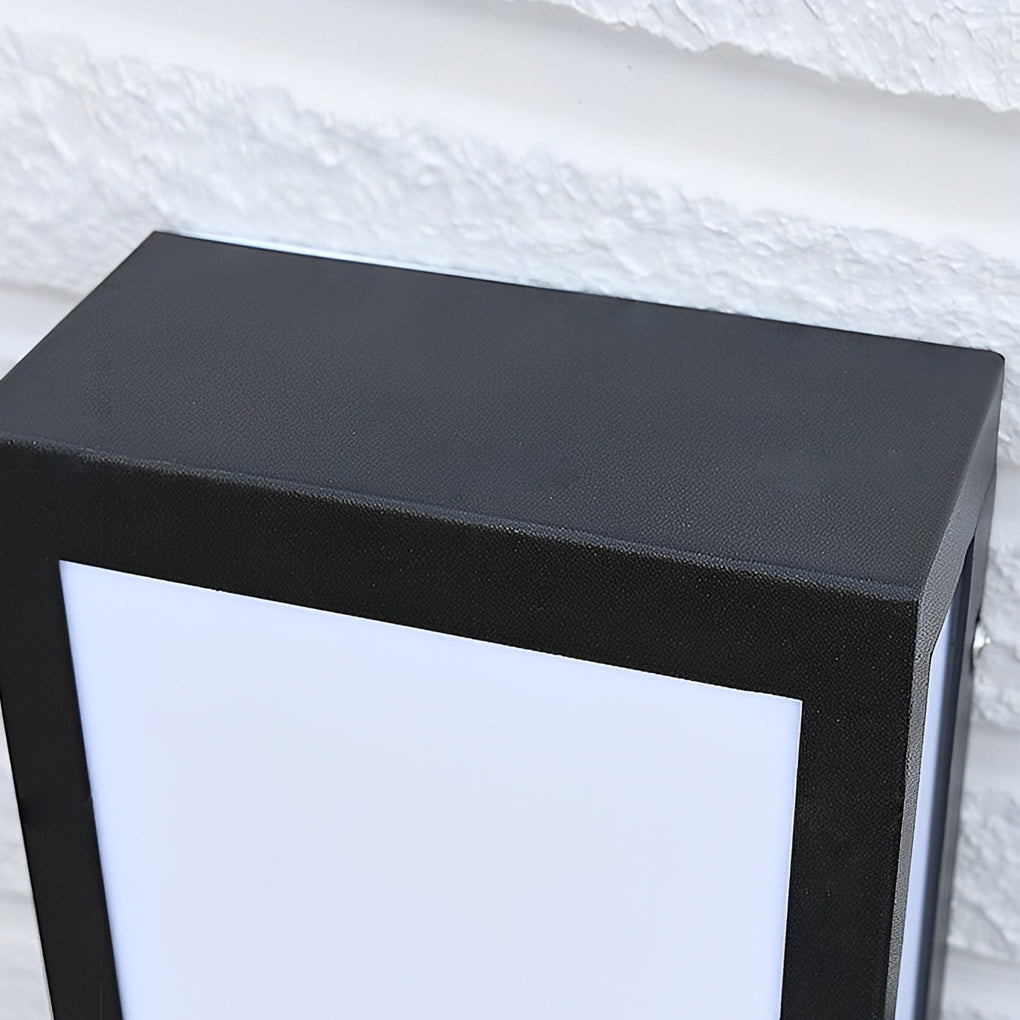Modern Rectangular LED Outdoor Wall Sconce Waterproof Black Exterior Porch Light for Garden and Patio