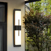 Modern Rectangular LED Outdoor Wall Sconce Waterproof Exterior Porch Light in Black